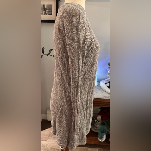 Belldini Light Gray Long Sleeve Knit Open Front Cardigan Sweater - Picture 3 of 11